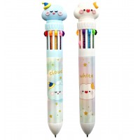 Ручка шариковая автоматическая, десятицветная, CLOUD WB-55550