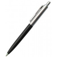 Ручка шариковая автоматическая, синий стержень, HALF METAL черная 544черн/хром