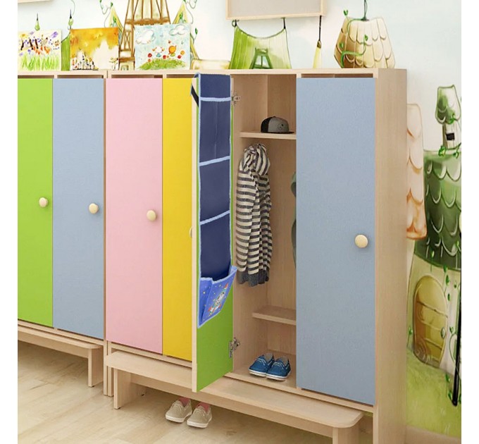 Кармашки-органайзер в шкафчик для детского сада, 5 карманов, 21х68 см, «Bear» 270412