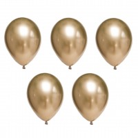 Набор шаров воздушных хром металлик золотой, 30 см, 5 шт BXMS-30_05