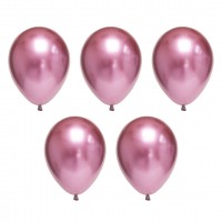 Набор шаров воздушных хром металлик розовый, 30 см, 5 шт BXMS-30_03
