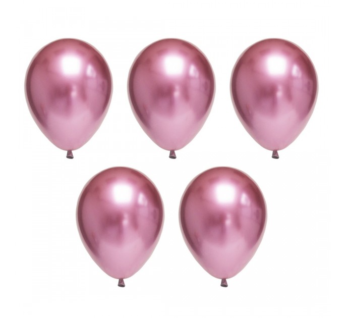 Набор шаров воздушных хром металлик розовый, 30 см, 5 шт BXMS-30_03
