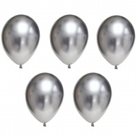 Набор шаров воздушных хром металлик серебряный, 30 см, 5 шт BXMS-30_06
