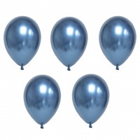 Набор шаров воздушных хром металлик синий, 30 см, 5 шт BXMS-30_02