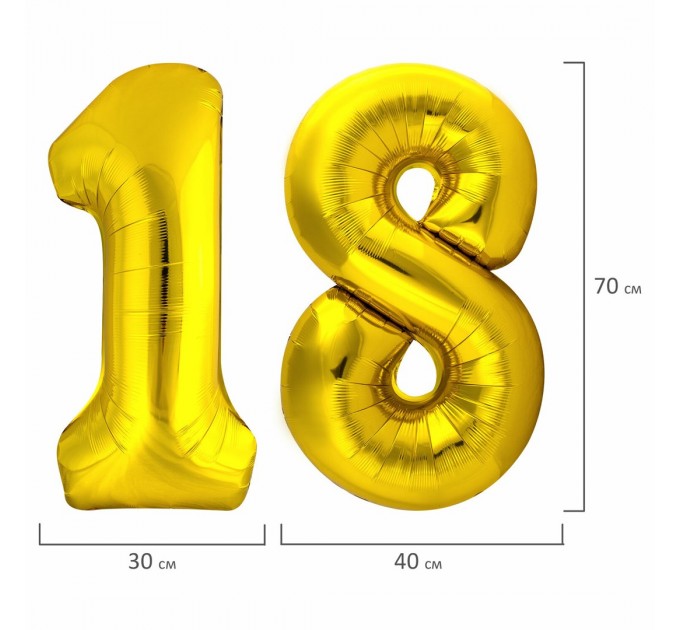 Шары воздушные НАБОР «18 лет», 17 шаров, золото/серебро 591900
