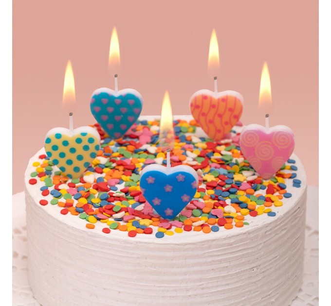Набор свечей для торта «Сердечки», 5 шт BCD-20