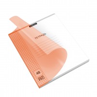 Тетрадь А5, 48 л., клетка, с пластиковой обложкой, Классика «CoverPrо Neon», оранжевый 56391