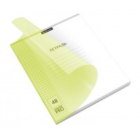 Тетрадь A5, 48 л., клетка, с пластиковой обложкой, Классика «CoverPrо Neon», желтый 56392