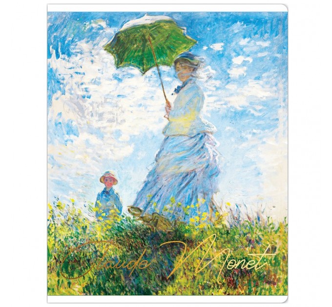 Тетрадь A5, 48 л., клетка, «Живопись. Claude Monet», глянцевый УФ-лак, тиснение фольгой Т48кФГЛ_34347