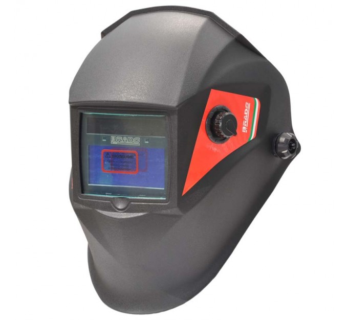Сварочная маска BRADO 5000X-PRO (в сборе) с самозатемн. фильтром (1/1/1/2; 93х43мм; DIN 4/9/13,шлиф)