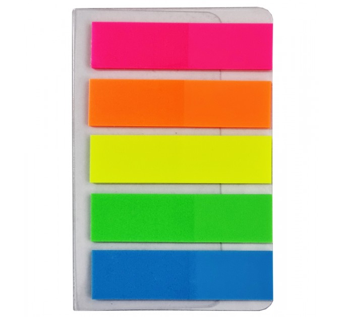 Закладки пластиковые 44х12, 20 л., 5 цветов WB-95038